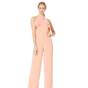 bebe Women's Ruffle Halter Neck Jumpsuit